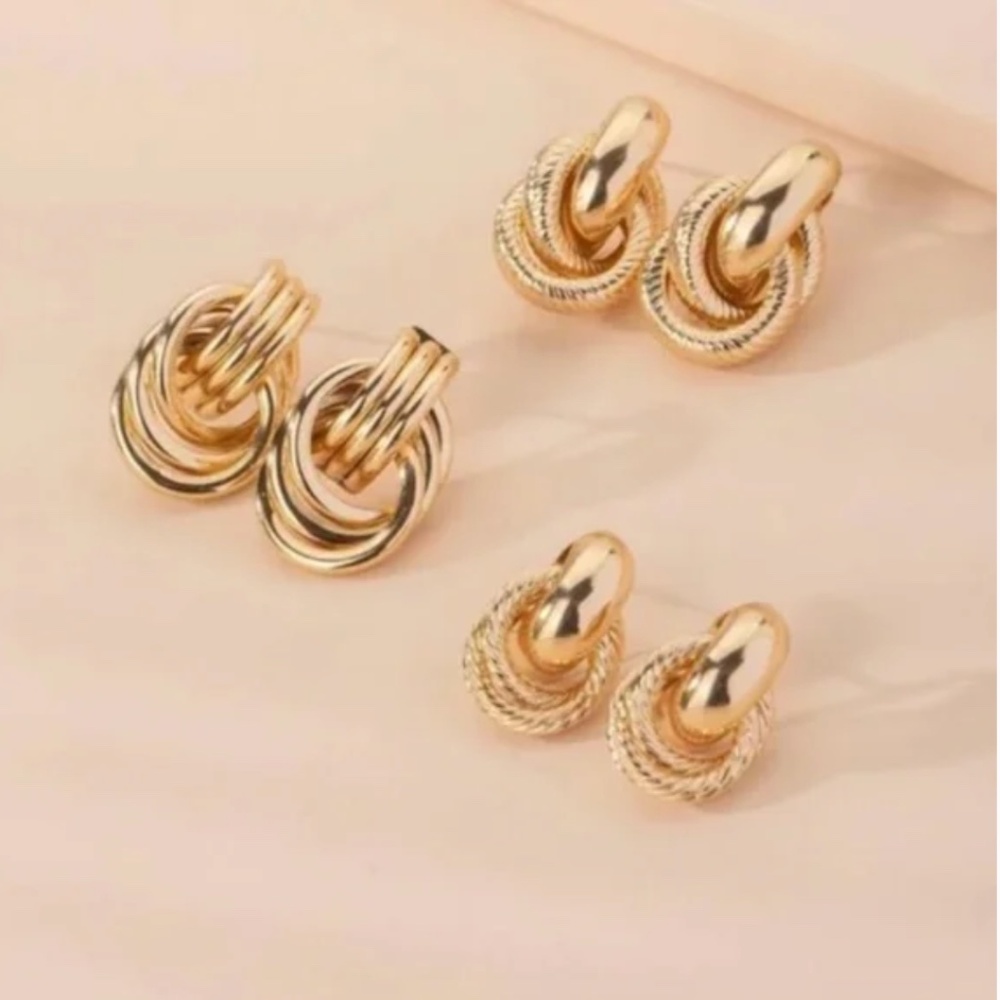 ✨✨ FREE Knotted Boho Knot Deco Art Boho Peasant Modern Hip Modern Earrings Set